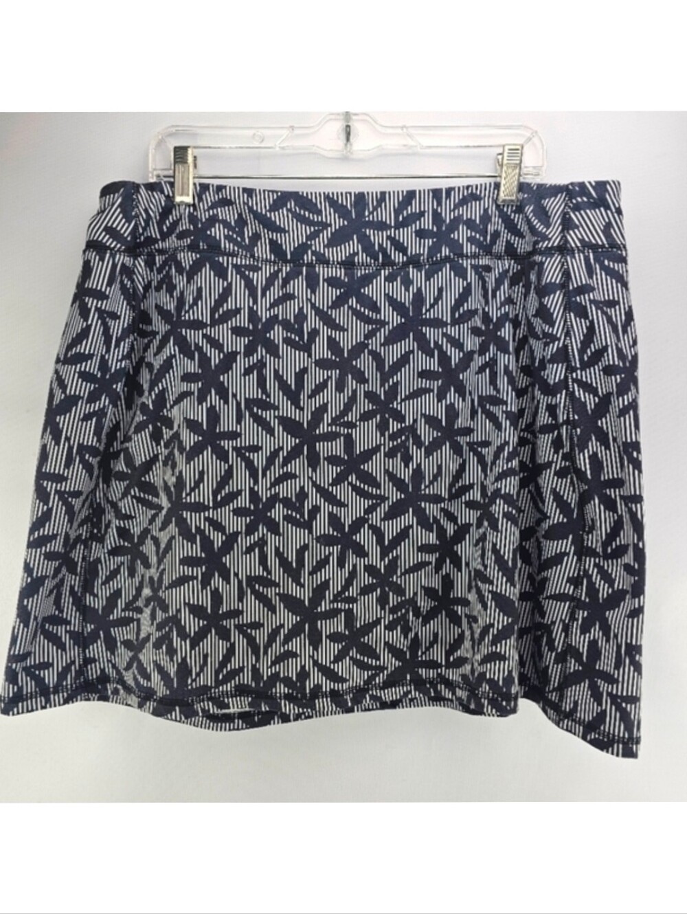 Land's End Floral Stripe Pull-On Skort 1X